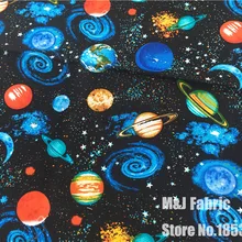 Galaxy Sci Fi земля северное сияние, луна, Вселенная, планета, звездная Ткань для шитья ткань для вышивания кукол лоскутное шитье 100*105 см