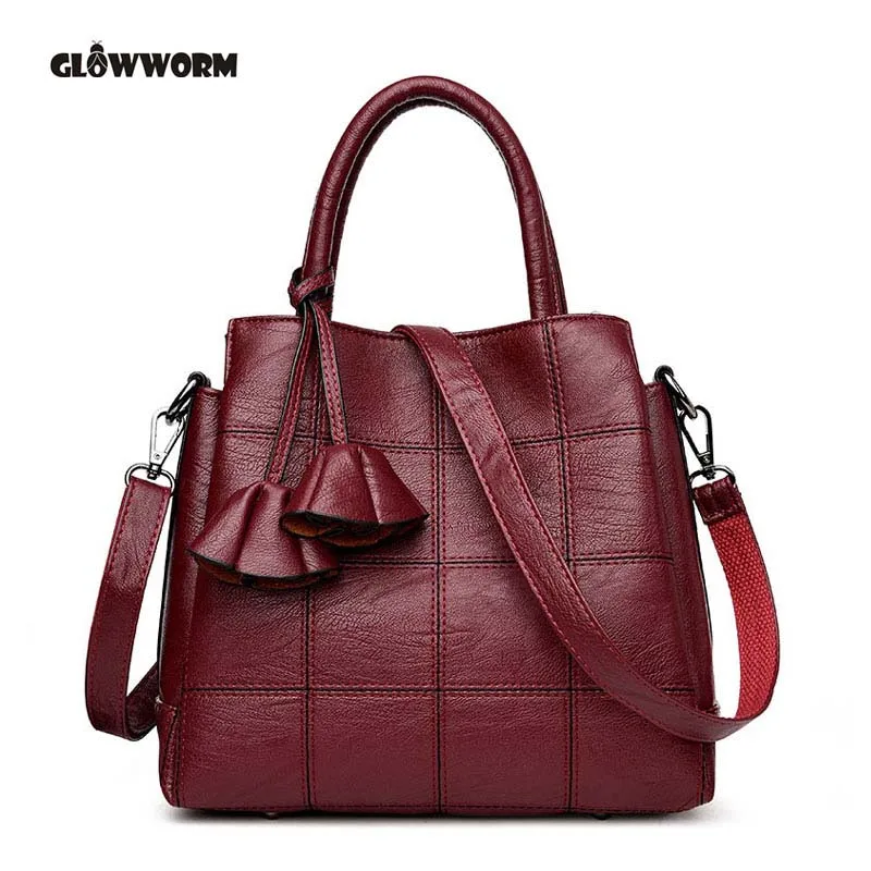 

GLOWWORM Brand women Genuine leather bags Women Real leather Handbags Large Shoulder bags Designer Vintage bag