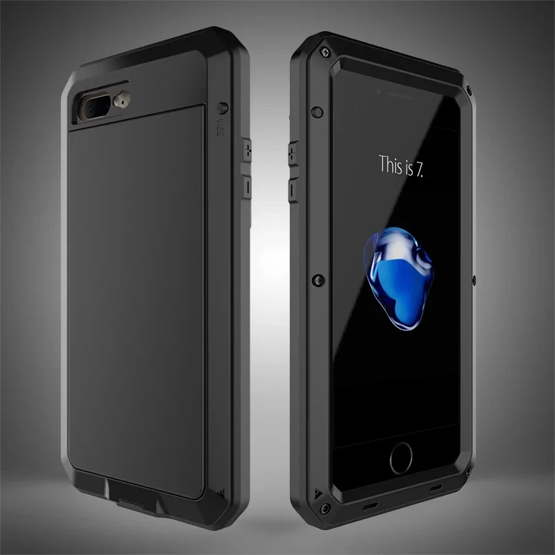 Luxury Dirt proof Shockproof Life Waterproof Case for iPhone 7 Heavy Duty Armor Aluminum Metal Cover Gorilla Glass Hard |