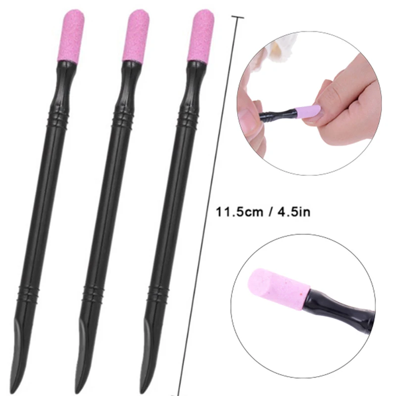 2PCS Quartz Stone Nail Cuticle Remover Nail Pusher Trimmer Remove Dead Skin Pedicure Manicure Scrub Pen