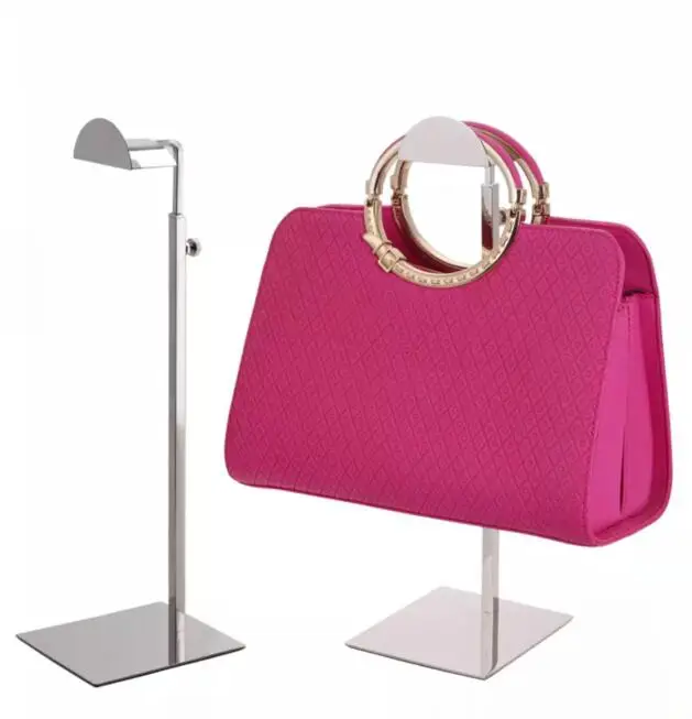 Adjustable Silver Metal Handbag Display Stand Women Handbag Bag Display