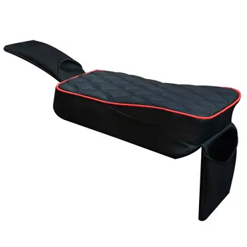 

Car Central Armrest Box Faux Leather Soft Heighten Pad Cushion with Pockets