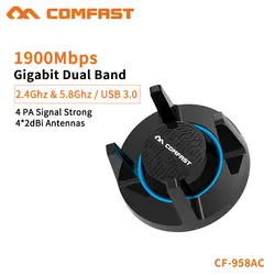 Comfast Высокая мощность 1900 Мбит/с внешний 4 * 3dBi антенны беспроводной адаптер Gigabit E-sport сетевой карты 5,8 Г и 2,4 г получил CF-958AC
