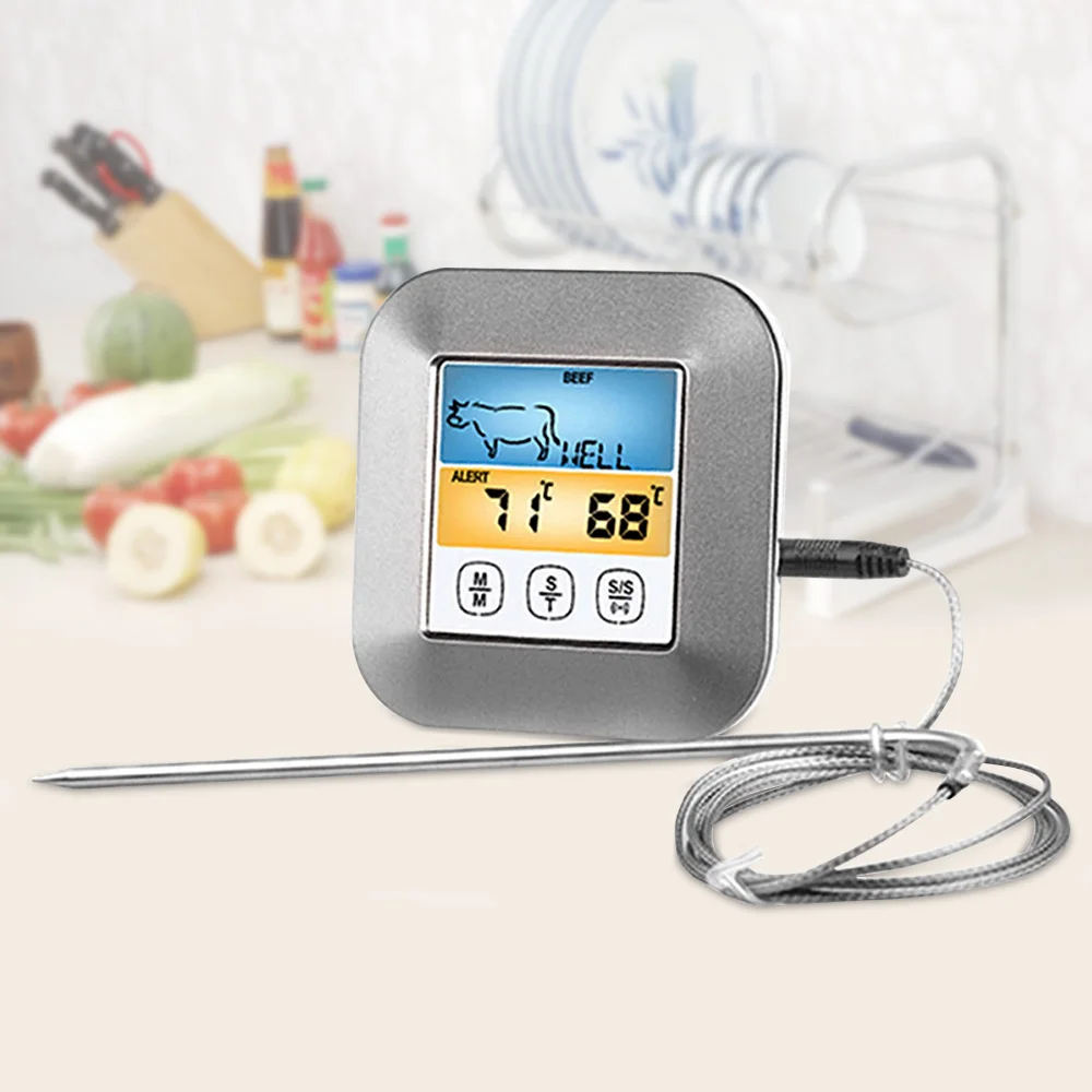 

LCD Backlit Digital Cooking Food Meat Thermometer Instant Read Grill Thermometer with Timer for Smoker Kitchen Oven BBQ