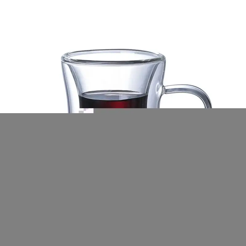 Инновационная стеклянная термостойкая чашка с двойными стенками для чая, кофе латте, эспрессо, чай со льдом, посудомоечная машина, стеклянная чашка - Цвет: Red