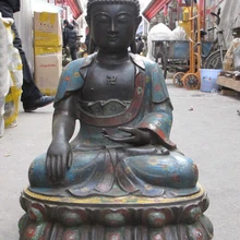 Bi001928 2" Тибет Буддизм Перегородчатые Медь Бронза татхагата Шакьямуни учителя Будды