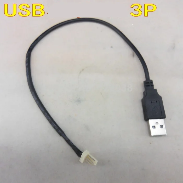 Usb мужчина к 3 p разъем питания USB вентилятор AC/DC адаптер переключение - Цвет: Черный