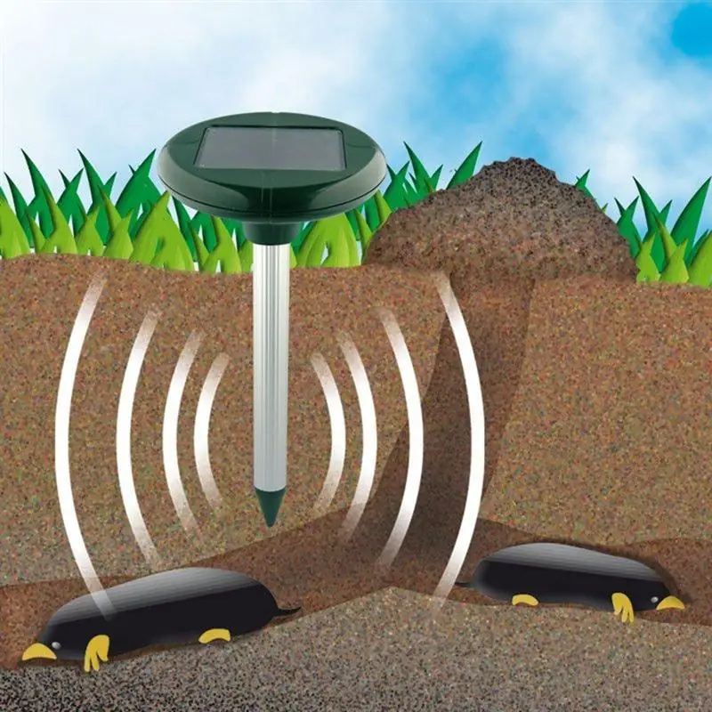 

Solar Power Ultrasonic Gopher Ground Mole Snake Mouse Pest Deflect Repeller Control For Garden Yard