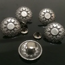 DIY 50PCS 16MM Antique Silver Round Sun StudS Rivet Punk Sunshine Spike Shoes Belt Bag Accessories Leather Craft Shipping Free