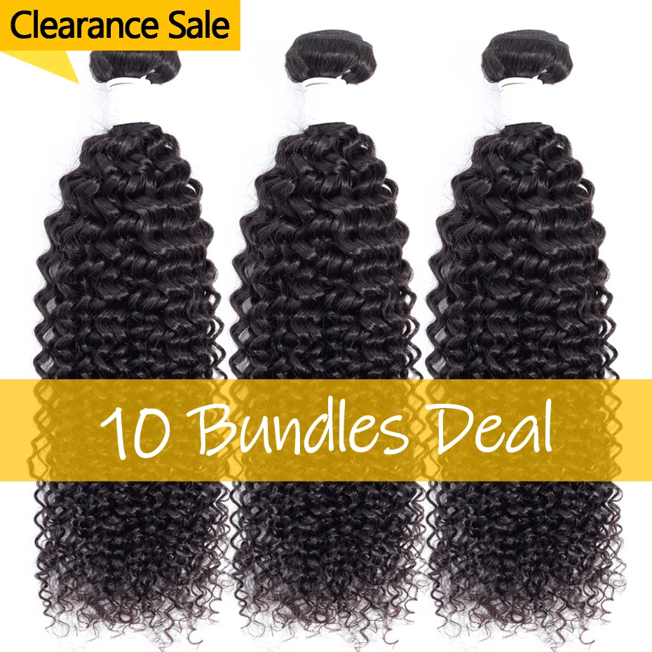 

Brazilian Kinky Curly Hair 10 Pieces/lot Can Mix Length Free Shipping 100% Top Human Hair Remy Weave Extension Bundles Deal