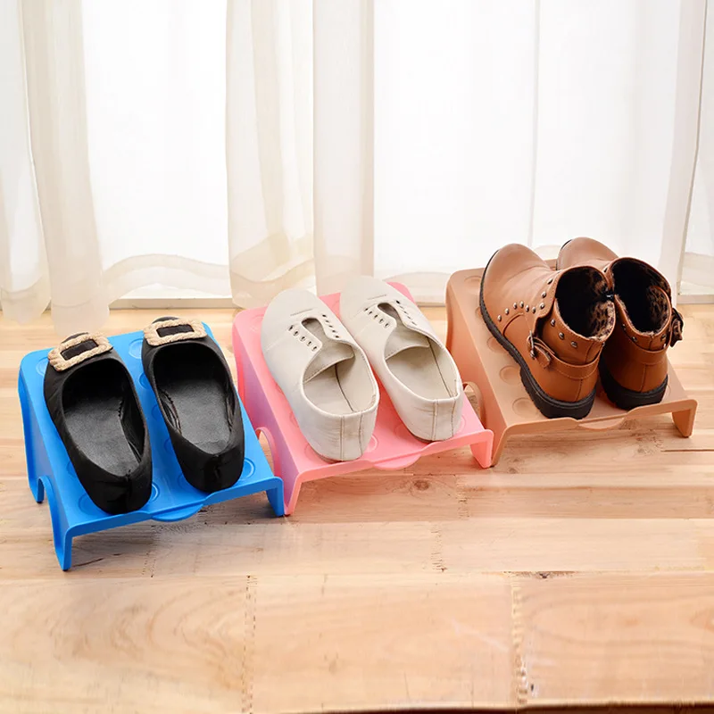 1 шт. интегрированный двойной стеллаж для обуви Простой пластиковый ящик для хранения небольшой стеллаж для обуви Двойное положение обуви для хранения обуви