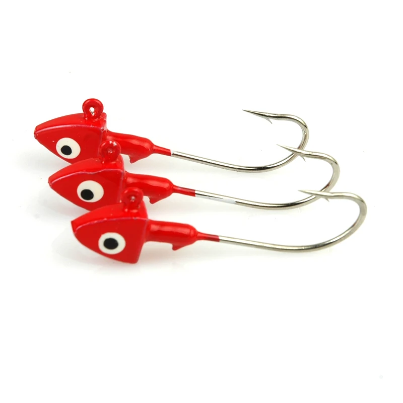 10pcs/lot Fish Lead Head Jig 8g Metal Fishing Lures Bait Single Barbed