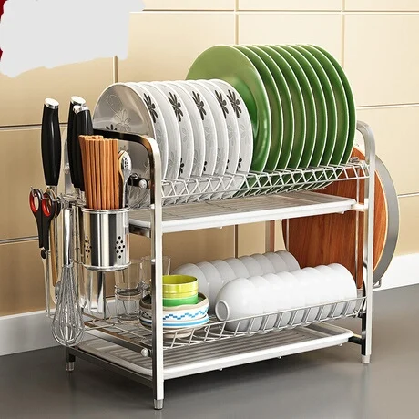 Storage Holders & Racks Home Storage Organization kitchen storage organizer 304 stainless dish rack rangement cuisine shelves