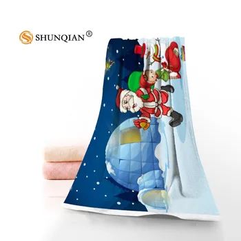 

Custom christmas Santa Claus Towels Microfiber Fabric Popular Face Towel/Bath Towel Size 35x75,70x140 christmas towels bathroom
