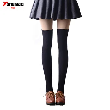 1 Pair 4 Solid Colors Fashion Sexy Warm Thigh High Over the Knee Socks Long Cotton Stockings For Girls Ladies Women