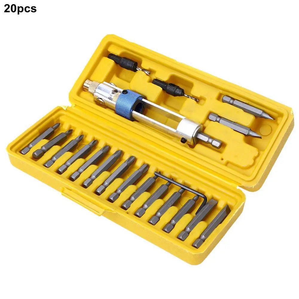 20pcs Drill Driver Universal Drill Wrench Double Use Screwdriver Set HSS Screwdriver Bits Woodworking Hand Tools Set - Цвет: 20pcs