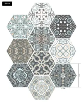 

Self-adhesive Wallpaper Arab Hexagon Style Tiles sticker PVC Waterproof for Kitchen Bathroom living room DIY