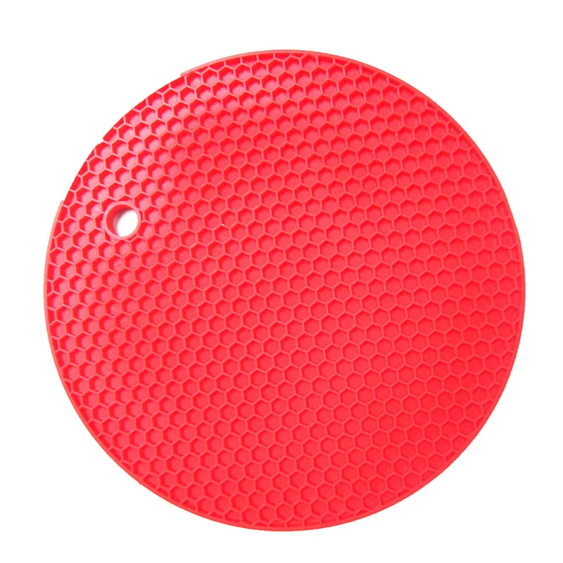 

Multi-use Round Silicone Non-slip Heat Resistant Mat Hang Tableware Coaster Cushion Placemat Pot Holder Kitchen