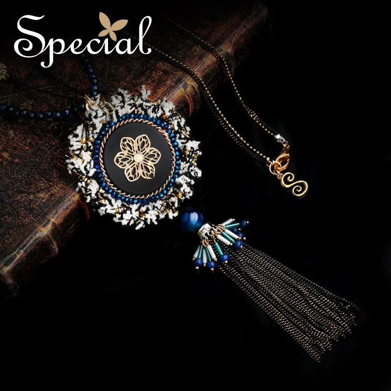 

Special New Maxi Necklace Natural Opal Multi-layer Necklaces & Pendants Long Tassle Necklace for Girls Women XL150926