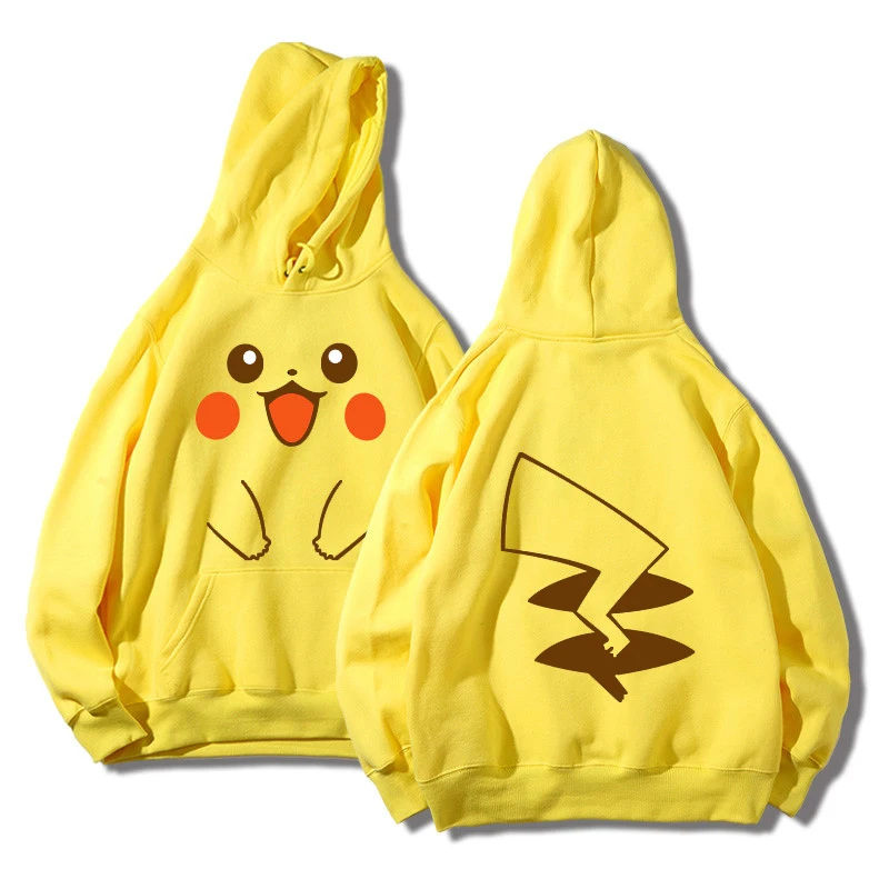 Толстовка с капюшоном Pokemon Pikachu хлопковая толстовка в японском стиле для
