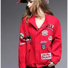 Г. зимние женские европейские ноги нового летучая мышь рукав красный хлопок пальто свободная джинсовая куртка s m l xl