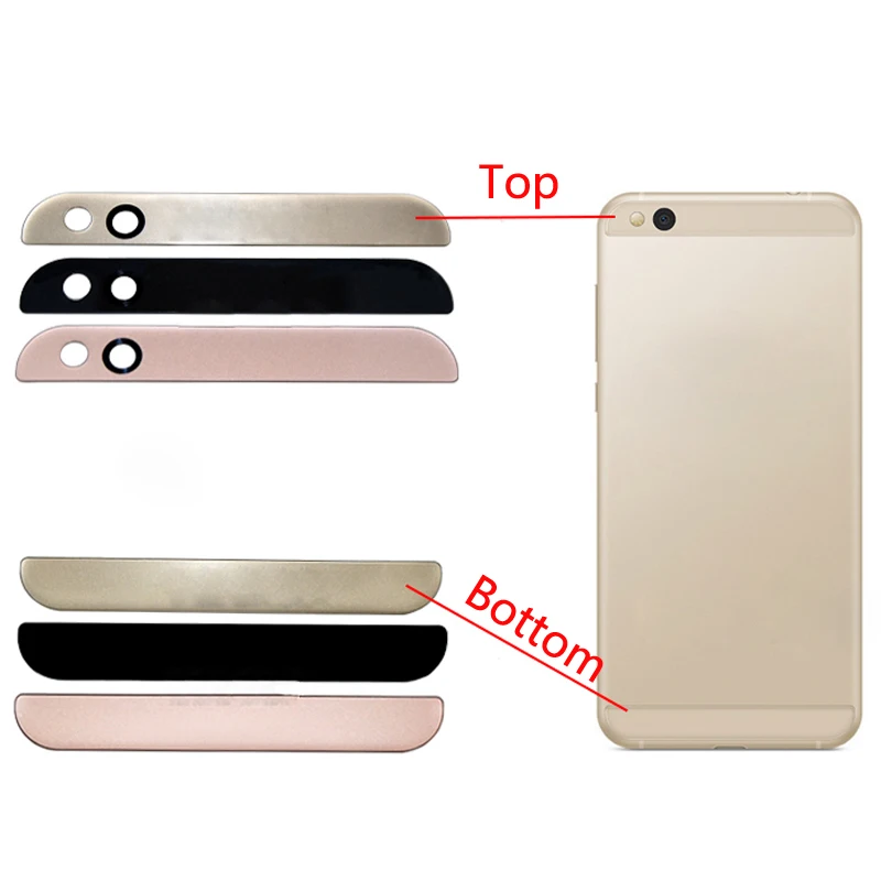 

1PCS For Xiaomi Mi5C Mi 5C Rear Back Battery Cover Glass Lens Top Cover + Bottom Glass Cover Repair Parts