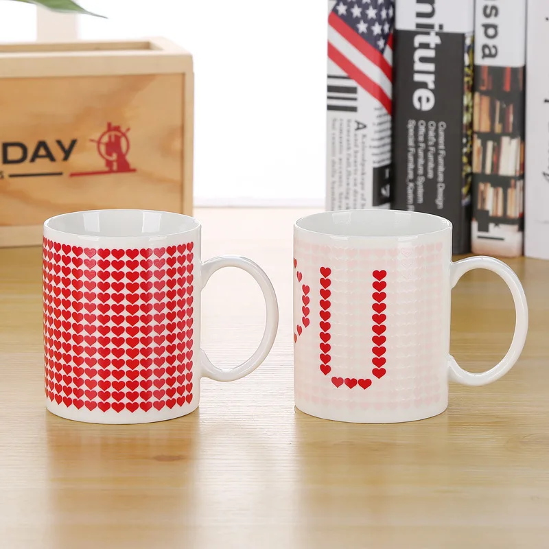 

New Creative Love Mug Coffee Mugs Ceramic Cups Drink Cup Color Changing Mug Managed Wine Tea Cup