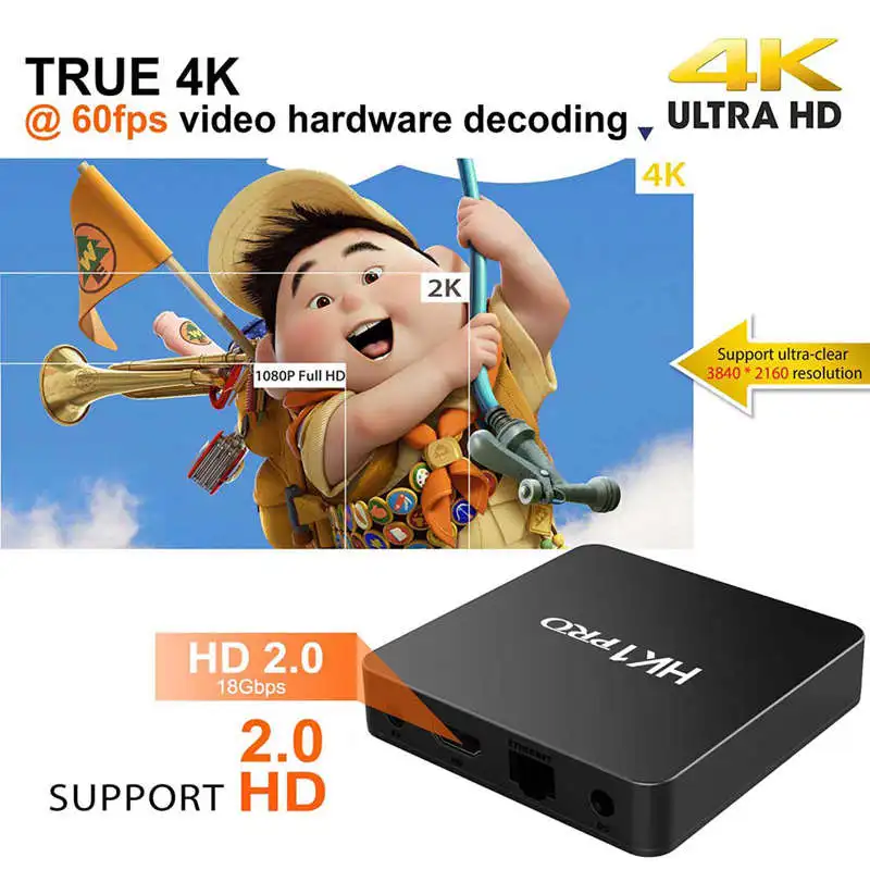 Hk1 Pro Android 8,1 Smart Tv Box Amlogic S905X2 Lpddr4 четырехъядерный процессор 2,4G и 5 Ghz Wifi Bt 100 M 4 K телеприставка