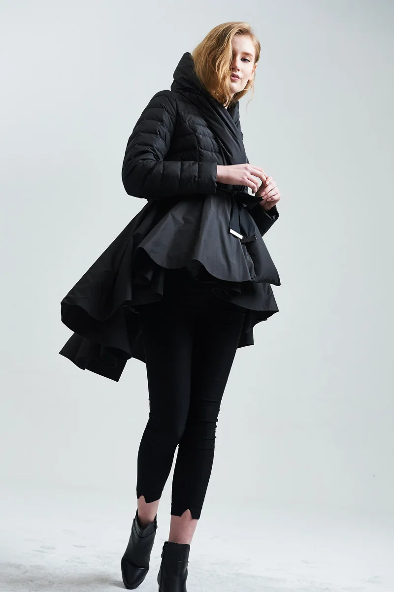 Eva freedom зимняя новая стильная юбка, дизайнерский пуховик, брендовый женский модный пуховик с капюшоном для зимы EF1188