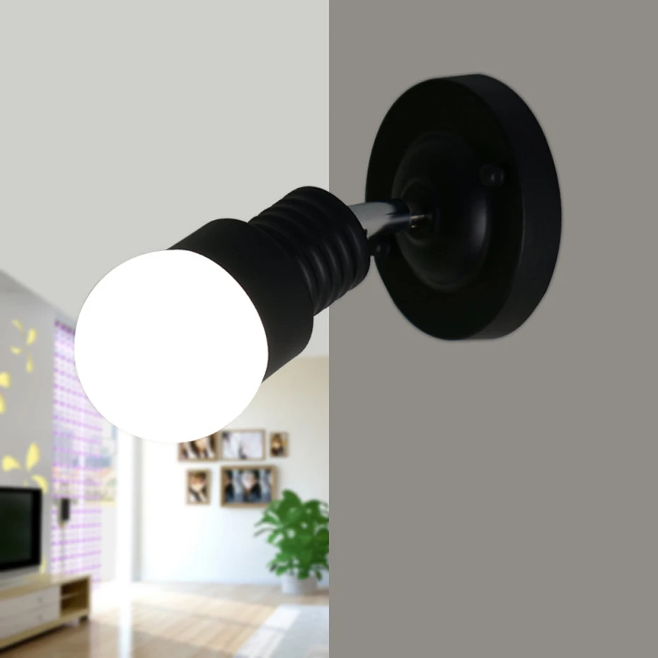 Modern ceramic adjustable lamp holder style bedside antique wall lamp single-head living room lights vintage fashion bar lamps