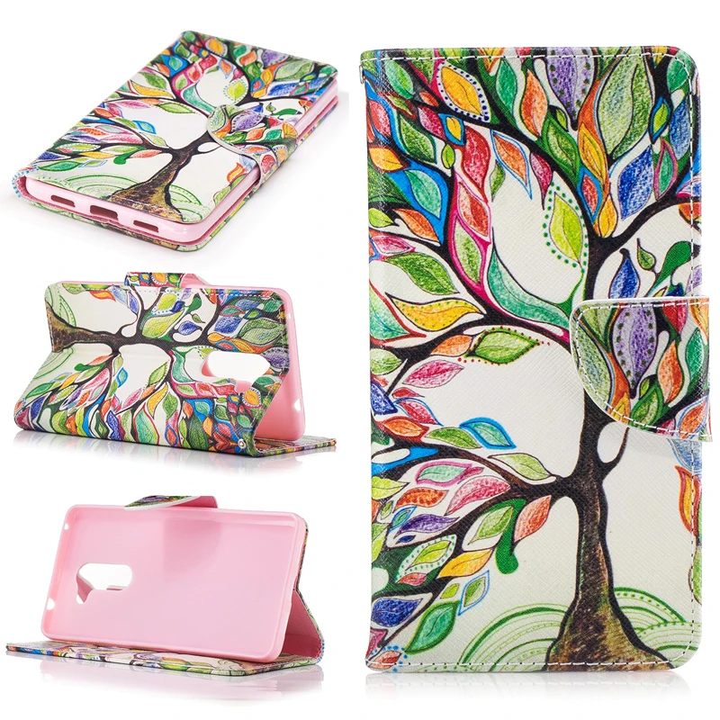 

New Flip Colored Drawing PU Leather Cases with Kickstand for Huawei Honor 6X BLN-AL10 Mobile Phone Case with Wallet Card Holders