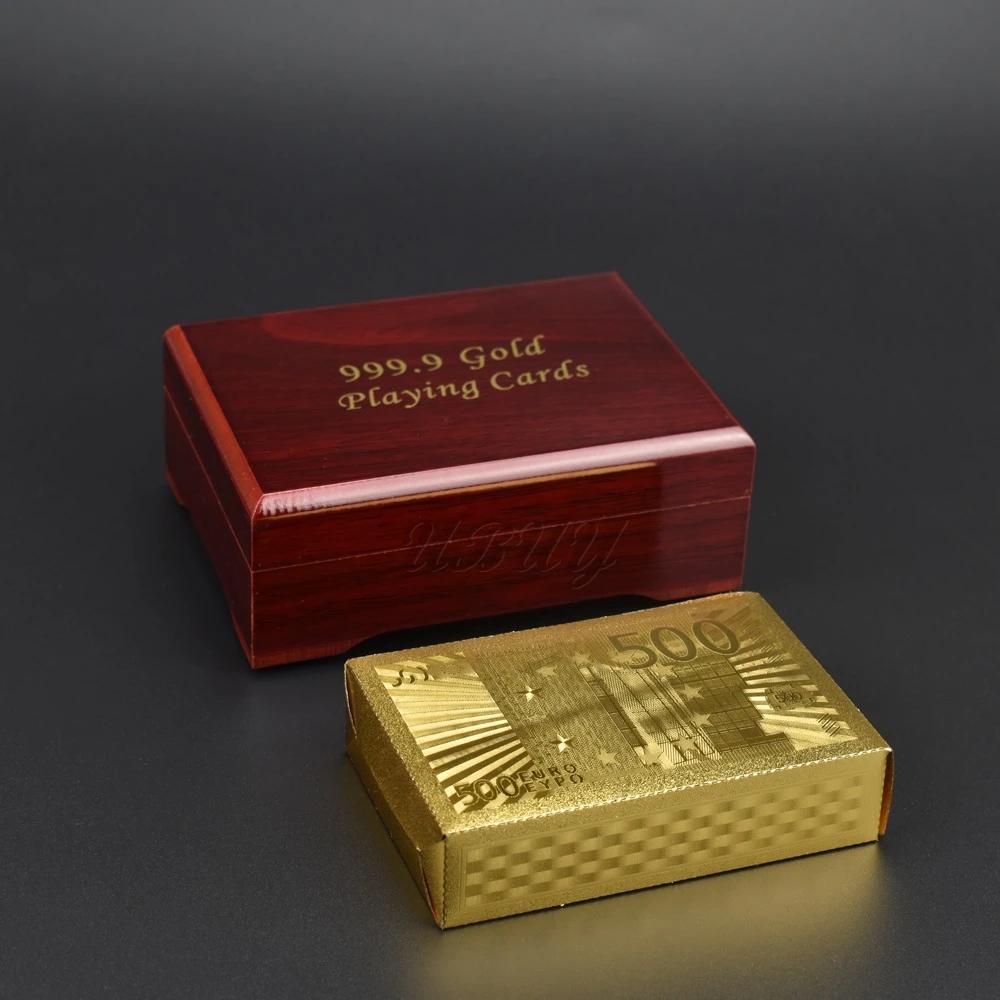 UBUY евро дизайн Золотая фольга водостойкий пластик золото игра в покер для сувенира