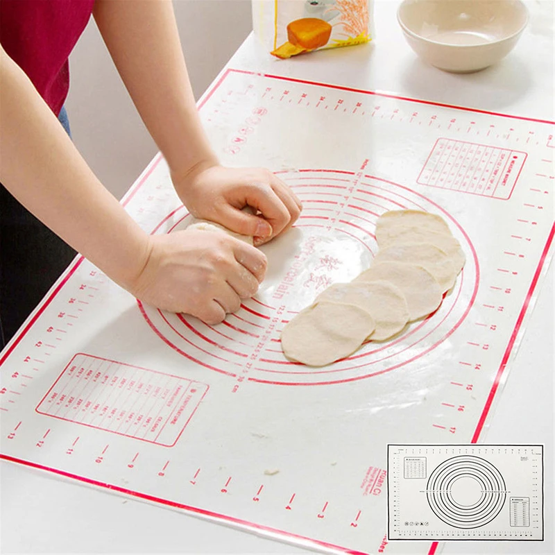 60*40cm Silicone Cake Dough Rolling Mat Baking Mat Home Pastry Clay Pad Fondant