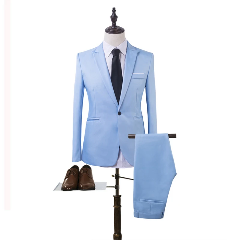 D'affaires Slim Fit Costume Mode Marque Ciel Avec rouge gris De Bouton kaki Un Pantalon Veste Homme Le Blazer Mariage Décontracté Pour Hommes Costumes Noir pu YC0xqfU