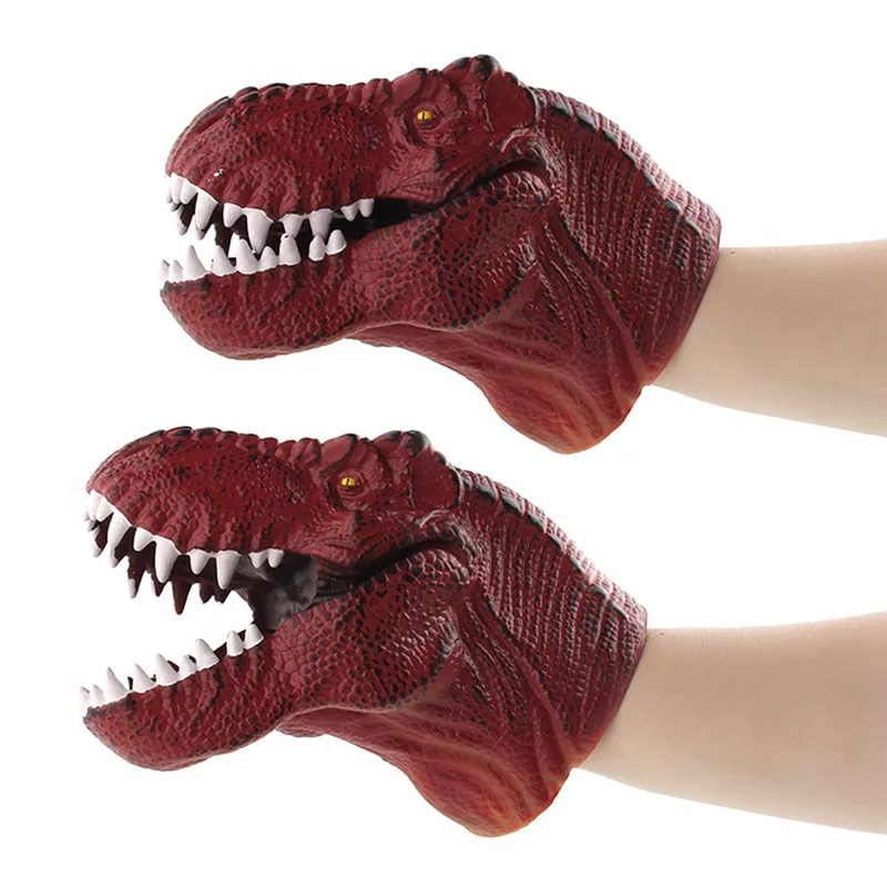 Soft Vinyl PVC Dinosaur Hand Puppet Animal Role Play Toy Non toxic