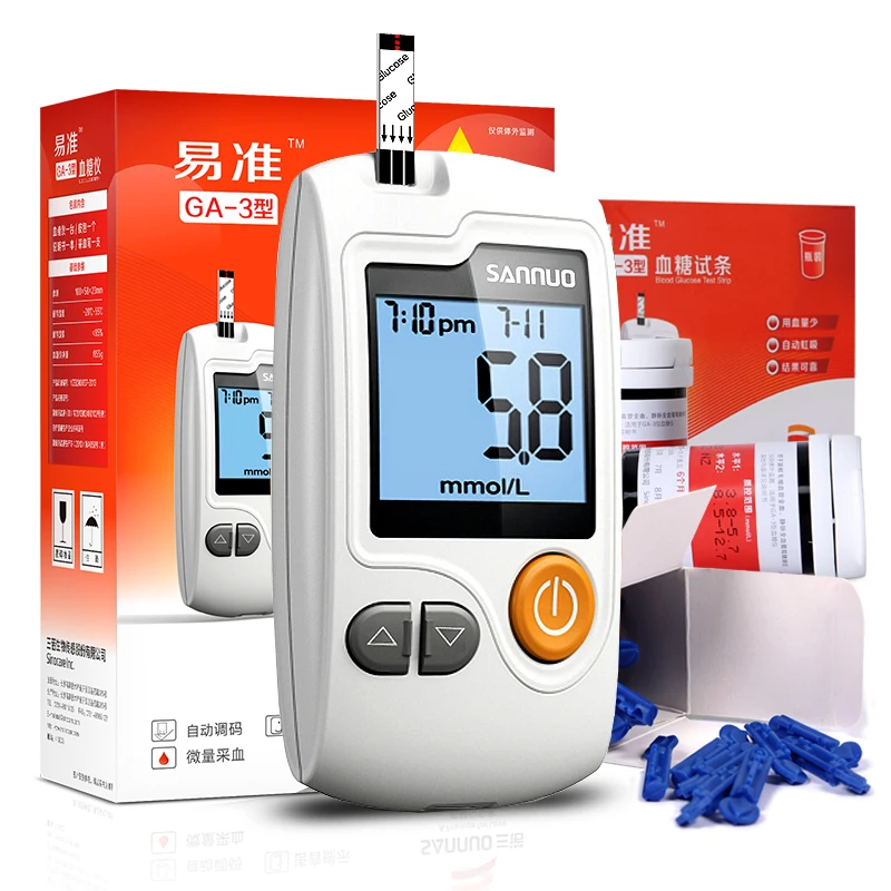 Sannuo Yizhun GA-3 измеритель уровня глюкозы в крови медицинский прибор глюкометр монитор уровня сахара в крови с тестовыми полосками Бесплатный Код для диабетиков