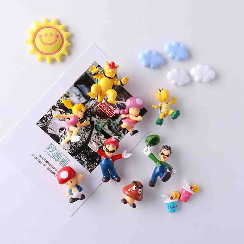 Новые 8/19 шт. Новое поступление 3D Super Mario Bros магниты на холодильник стикер сообщений взрослого человека девочка детские игрушки для мальчиков подарок на день рождения