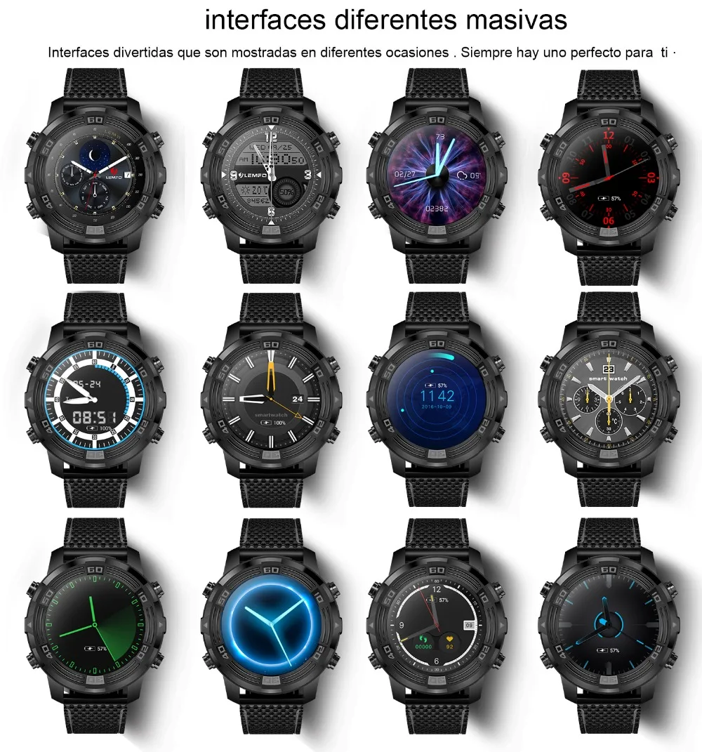 19 LEMFO LEM6 reloj inteligente interfaces