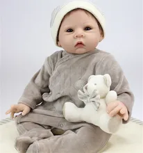 Cute Realistic Reborn Baby Dolls 22 Inches 50-55 CM Soft Lifelike Silicone Newborn Baby Boy Dolls For Child House Playmate Toys