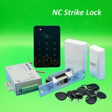 DIY 125 khz Rfid Porta Kit Controle de Acesso Set Com Fail Safe NC Greve Elétrica Bloqueio do Cartão de Controle de Acesso Completo sistema