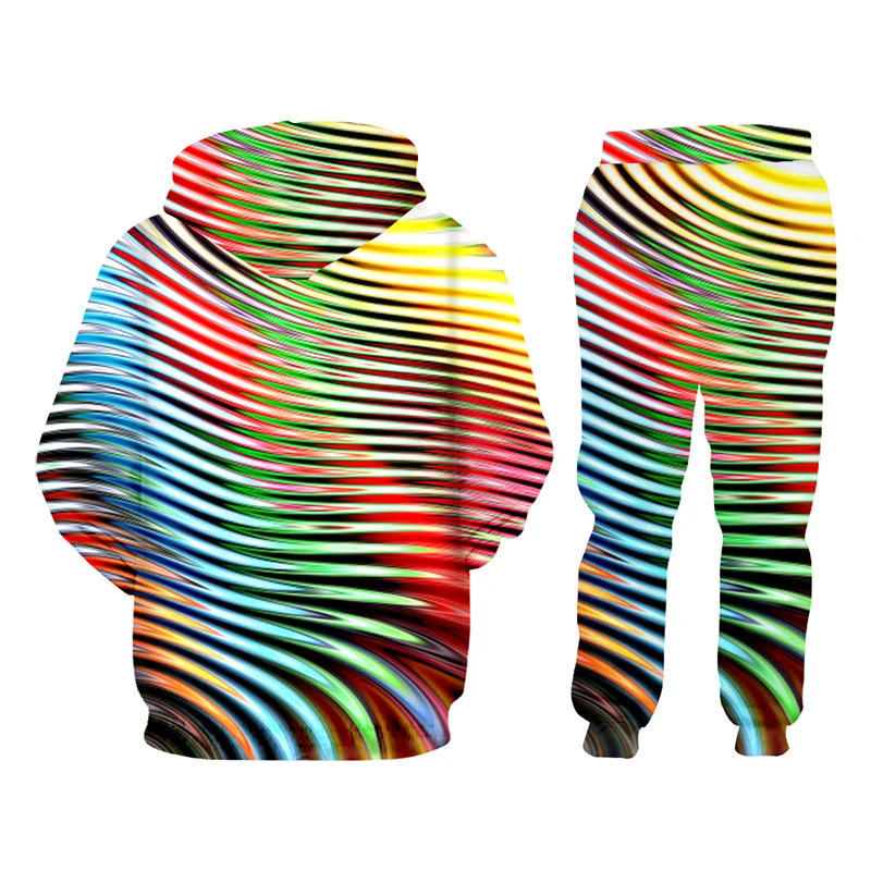 OGKB для мужчин/для женщин Цвет пульсация 3D печати дропшиппинг модная спортивная хип хоп толстовка и брюки для девочек комплект из 2 толстовки