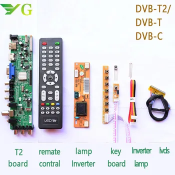 

Z.VST.3463.A1 V56 V59 general DS.D3663LUA.A8-1-A LCD Driver Board Support DVB-T2 TV Board+inverter cable+lvds