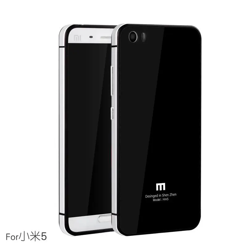 Чехол для Xiaomi Mi5 роскошная алюминиевая рамка и закаленное стекло задняя крышка mi5