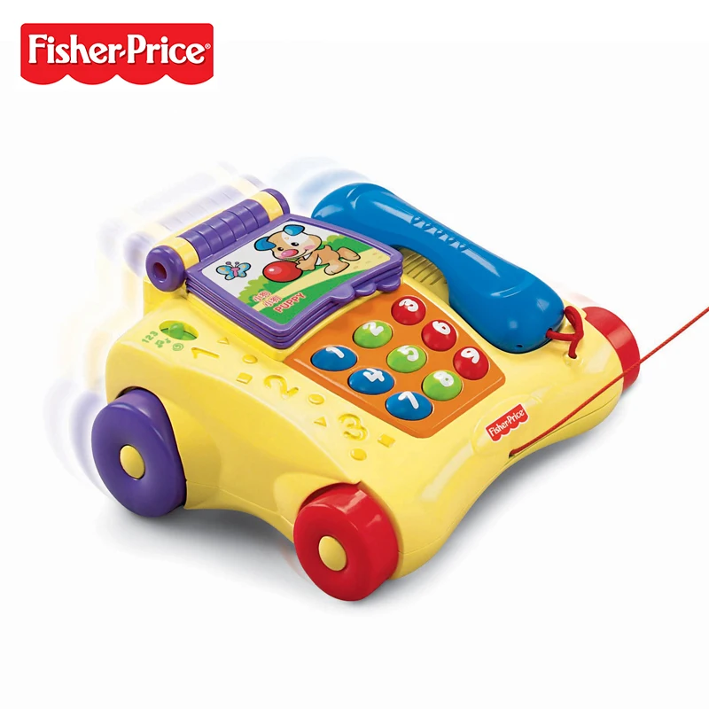 Fisher Price бренд Fisher обучающая игрушка детская музыка обучающая телефон двуязычная машина Забавная детская развивающая игрушка P8015