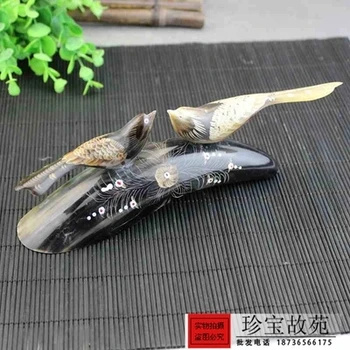 

Antique antique horns magpies door decoration crafts home decoration collection