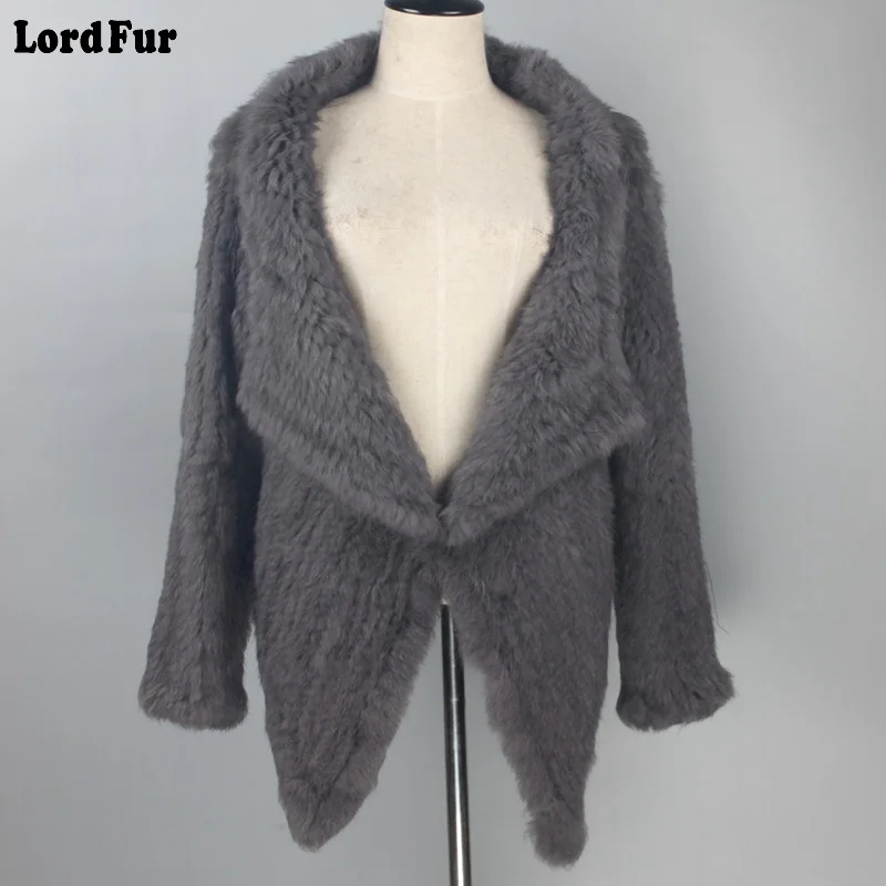 Turn Grey pink Brown Lapin Mince Veste Réel Tricoté natural dark Femmes Manteaux Véritable Col Fourrure topfurmall Hiver Manteau Survêtement Lady down Grey Automne De f8UBxwgq