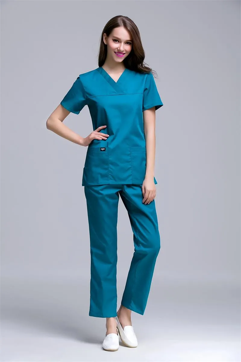 Корейский стиль, облегающая женская одежда с v-образным вырезом, медицинская одежда, медицинские сестры, скраб, наборы для домашних животных, больница, стоматологическая клиника, рабочая одежда, униформа, ткань