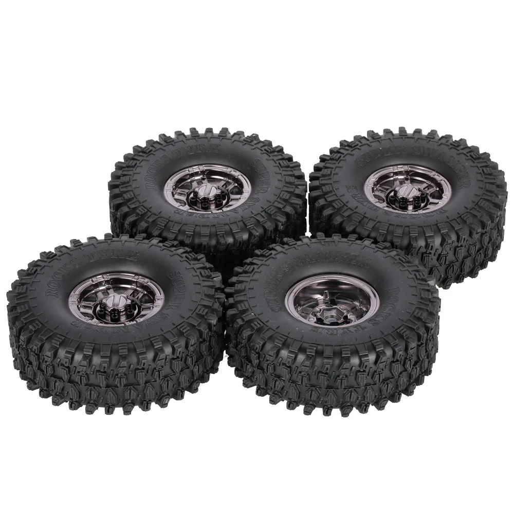 

4PcsAX-5020F 1.9" 120mm Tires Wheels Metal Electroplated Hub for 1:10 RC Car Traxxas Redcat SCX10 AXIAL RC4WD TF2 Rock Crawler