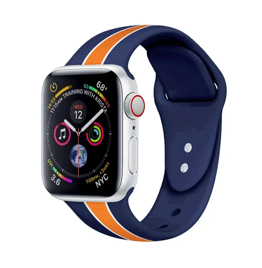 Ремешок для apple watch 5, 4, ремешок 44 мм, 40 мм, iwatch, ремешок 42 мм, 38 мм, Correa, спортивный силиконовый браслет, ремешок для часов apple watch 4/3/2/1