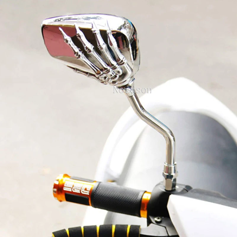 Roaopp 10MM Motorcycle Skeleton Mirrors For Harley Suzuki Kawasaki Honda Kymco Vespa SYM BMW Buell Aprilia Triumph Ducati KTM
